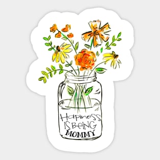 Happiness is being mommy floral gift Sticker